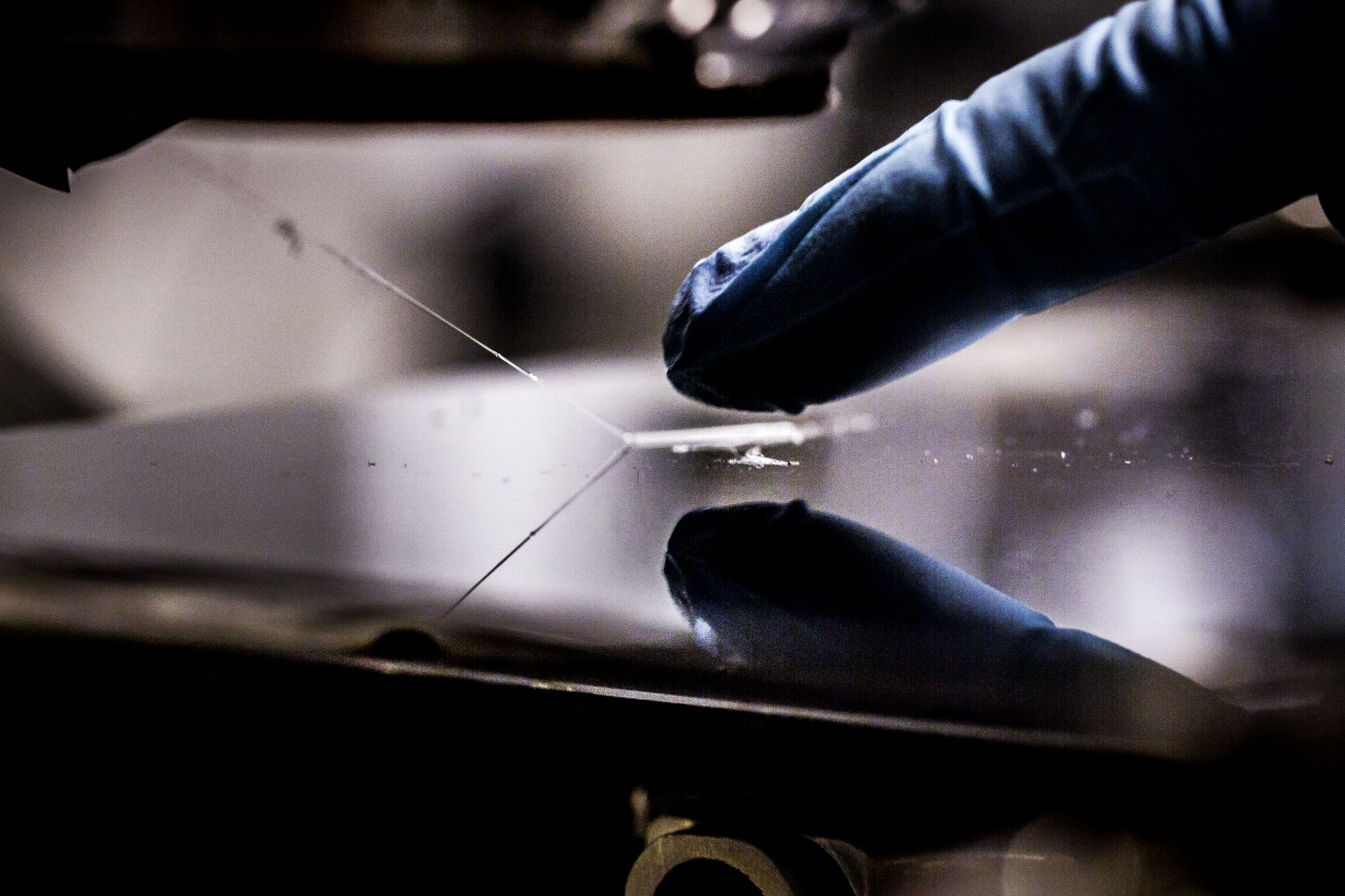 Stacy Ramcharan, ChE PhD Student, constructs a 3D Cell Scaffold in the North Campus Research Complex on North Campus of the University of Michigan in Ann Arbor, MI on August 1, 2017.